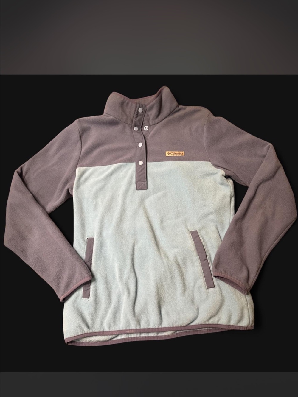 Columbia Two-Tone Fleece Pullover - Gray & Light blue size m